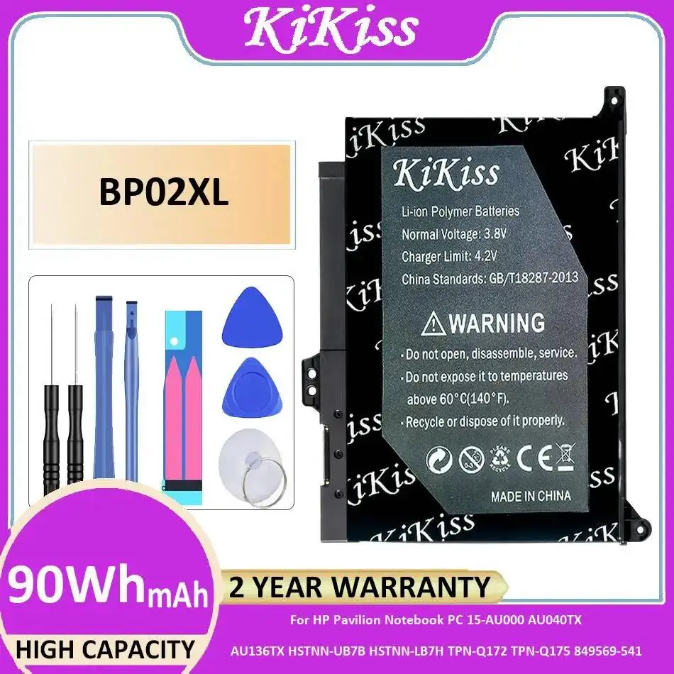 

Battery BP02XL 90Wh For HP Pavilion Notebook PC 15-AU000 AU040TX AU136TX Hstnn-UB7B Hstnn-LB7H Tpn-Q172 Tpn-Q175 849569-541