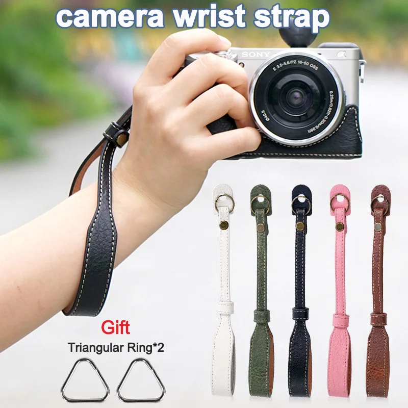 Camera Wrist Strap Lanyard Leather Camera Hand Strap for Sony ZVE10 A6400 Canon R8 Fujifilm X100VI XT30III Nikon Z30 Accessories