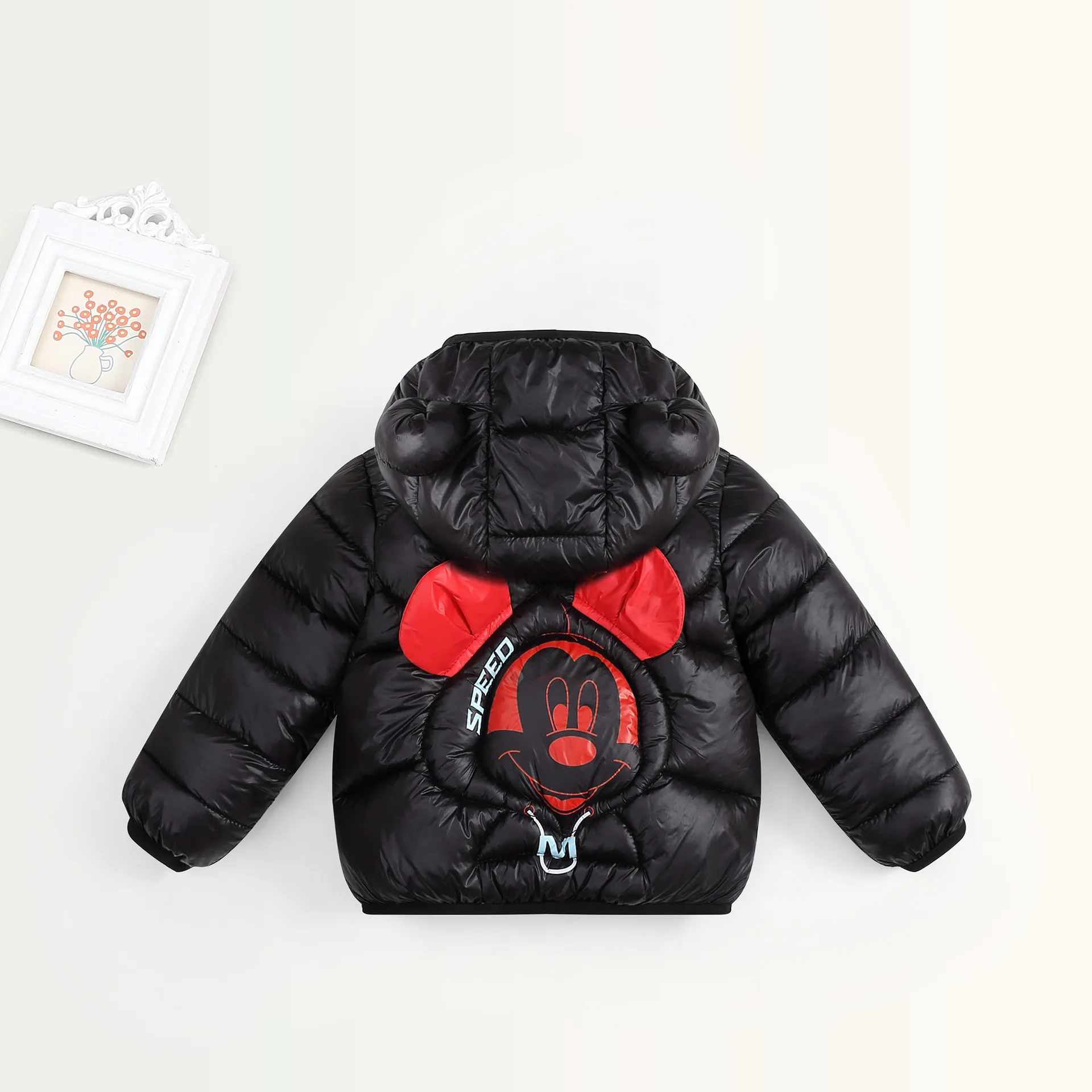 Manteau en duvet Mickey Mouse pour enfants, veste d'hiver épaisse et chaude pour bébés garçons et filles, vêtements d'extérieur à capuche, dessin animé, 2024