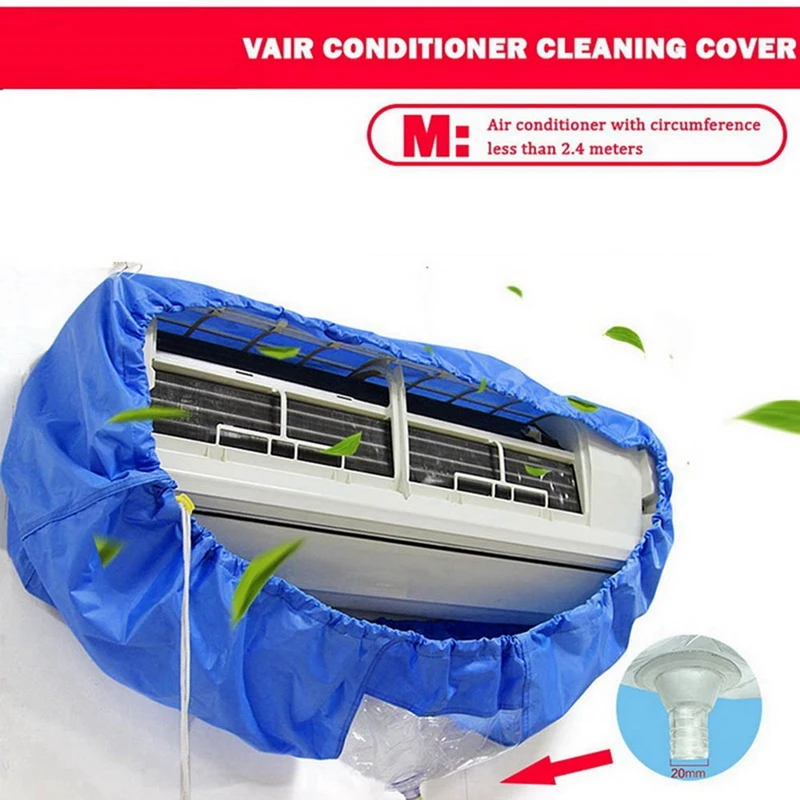 3X Large 2.4M Air Conditioner Cleaning Cover Double Layer Thickening Wash Mounted Protective Dust Cleaner Bag