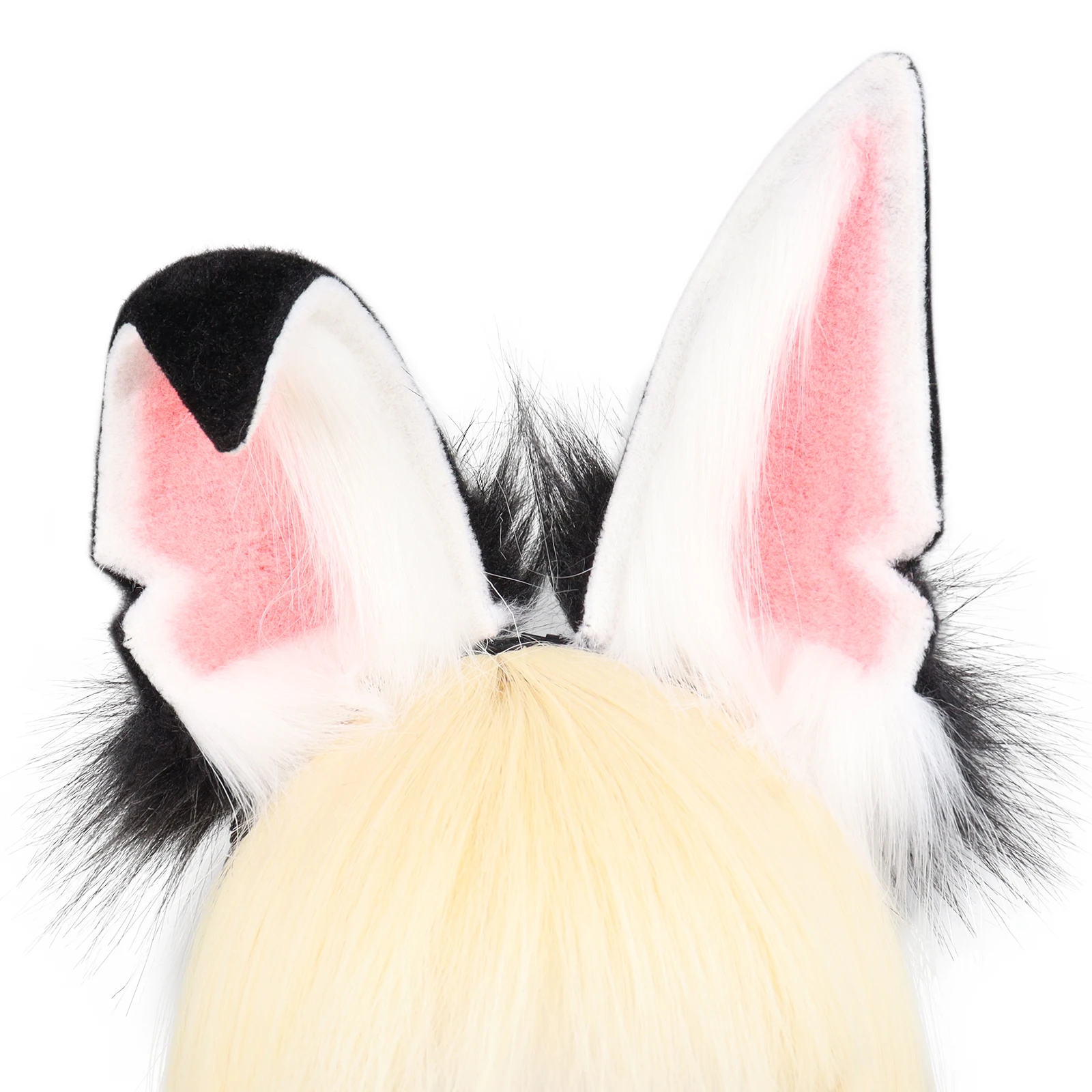 Handmade Animal Fur Wolf Fox Ears Headband Cosplay Headwear Hair Hoop Head Accessories for Cosplay Party