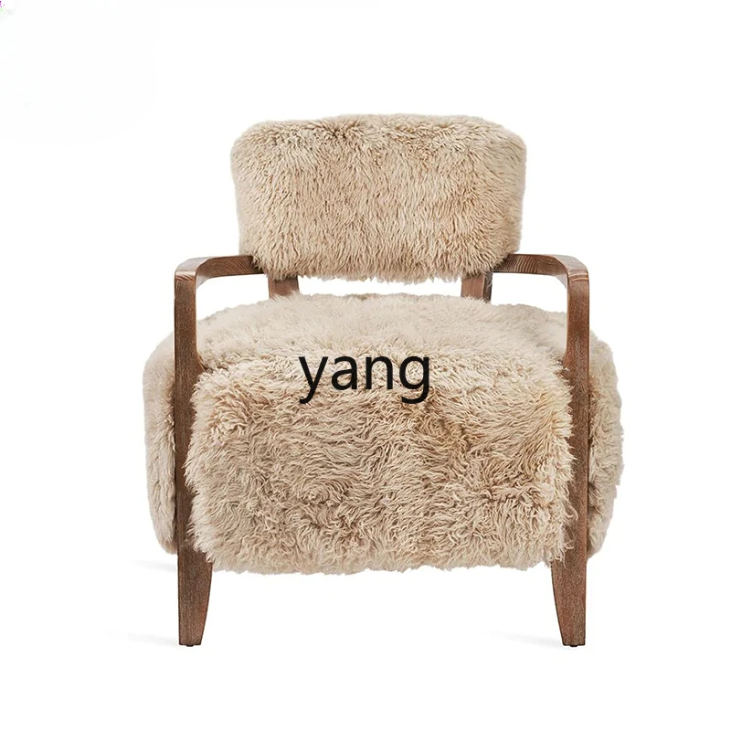 CX Solid Wood Wool-like Leisure Chair Modern Simple Small Apartment Home Design Lazy Single Sofa