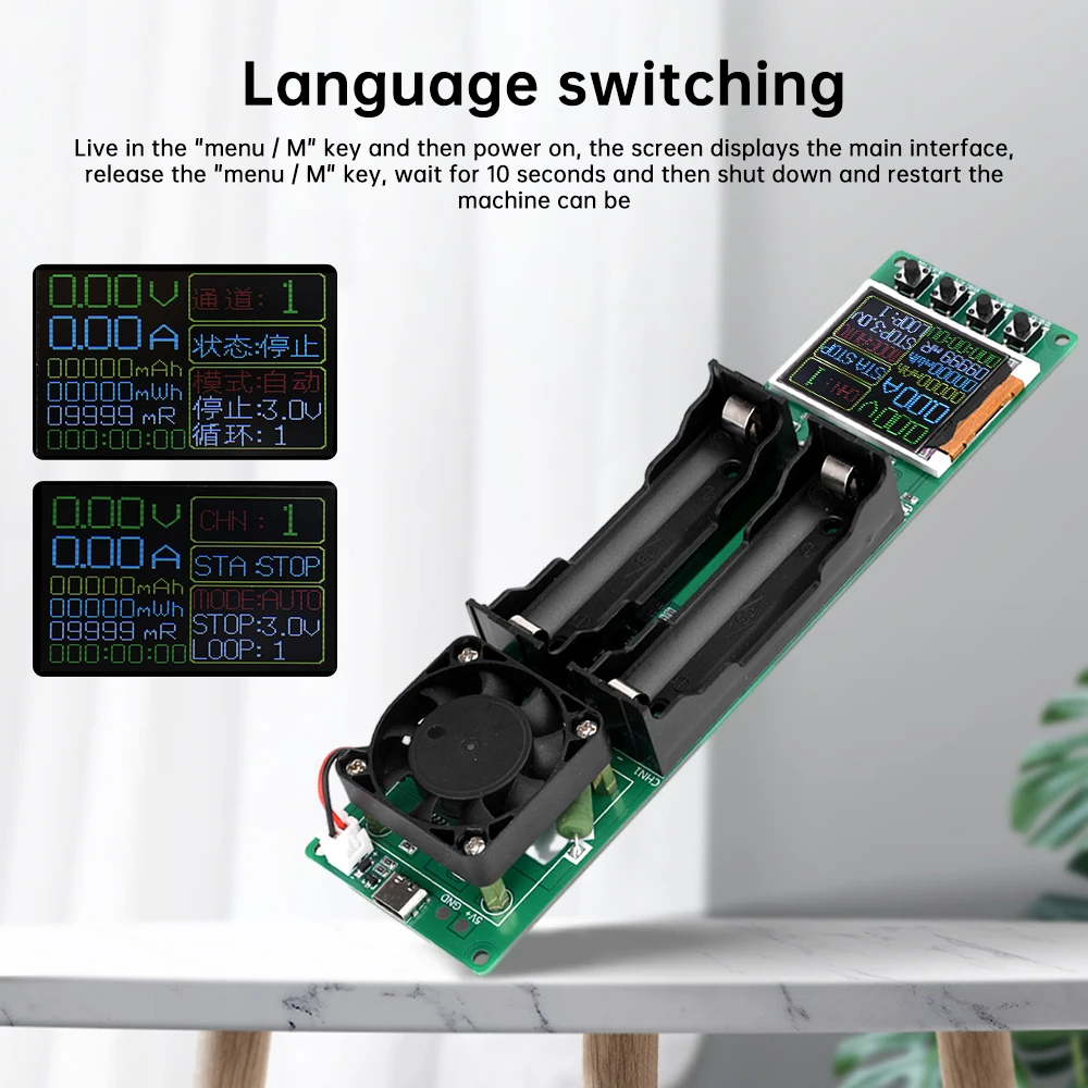 DC 5 V 2 Kanaals 18650 Lithiumbatterij Capaciteit Tester Interne Weerstand Test Module Lading/Ontladen Test met LED display