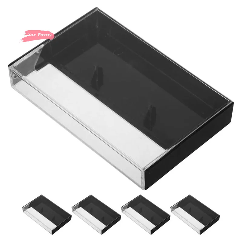 Y-5Pcs Vintage Cassette Tape Boxes Compact Dustproof Clear Plastic Storage Case Audio Cassette Organizer for Collection