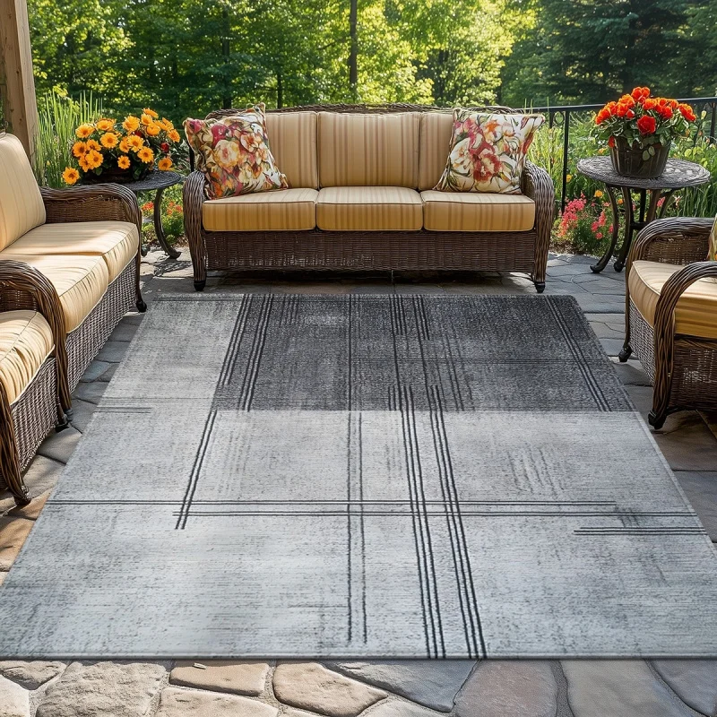 

VIKAMA Modern Geometric Rug: Durable and Washable Living Room, Coffee Table, Study, Gaming Room Rug for Home Decor