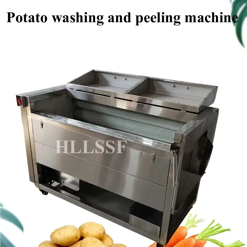 Automatische kommerzielle Gemüsewasch-Schälmaschine, Hochdruckwalzenbürste, Kartoffel- und Cassave-Reinigung