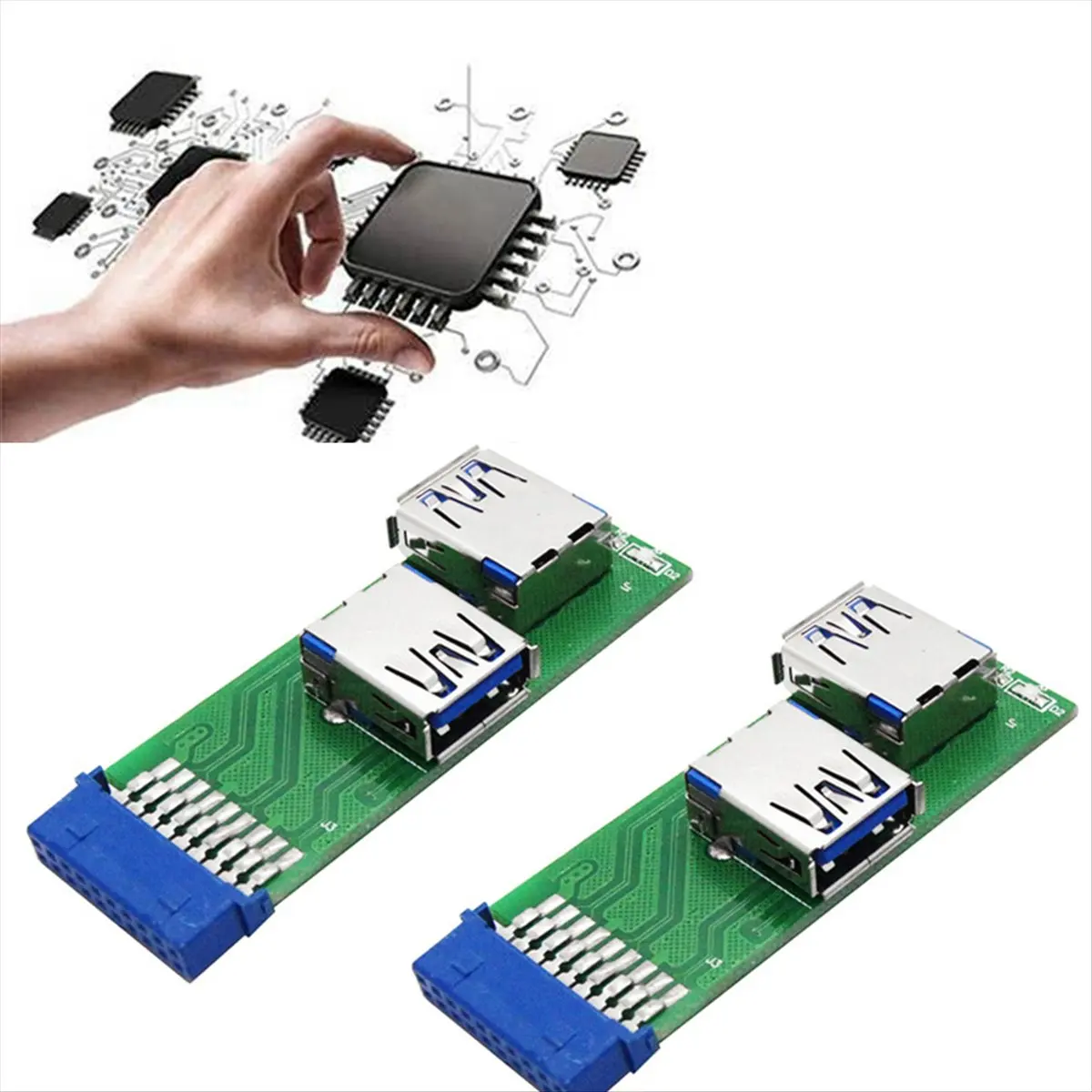 20-Pin Female Motherboard for SK210a Satellite Receiver Extension 1To2 Port External Card USB3.0 Built-in Adapter