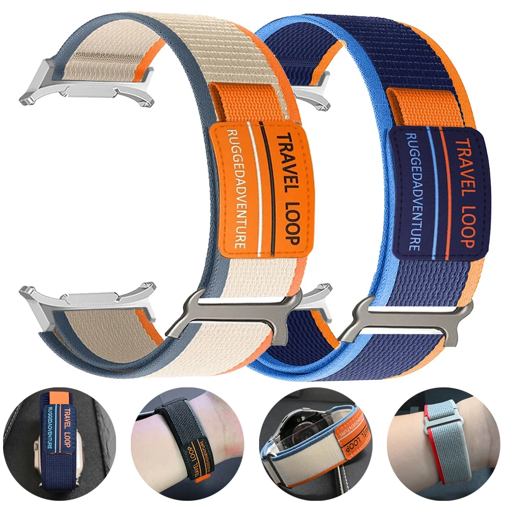Samsung Galaxy için naylon döngü kayışı izle Ultra 47mm seyahat döngü erkek spor Band için Galaxy 7 Ultra 47mm hiçbir boşluklar bilezik Correa
