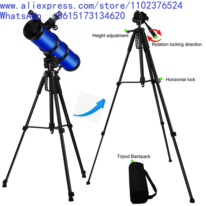 Wholesale Newtonian Reflection Telescope 114mm Large Aperture Astronomical Telescope with Mobile Phone Clip Accessories view 5