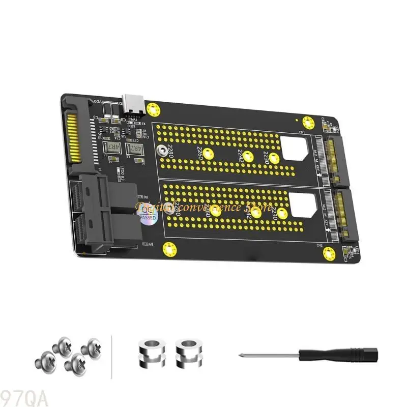 

97QA Double Slot M.2 NVMe to Two Slot SFF 8643 Solid Disk Adapter for Efficient Data Transfer and Storage Expansion
