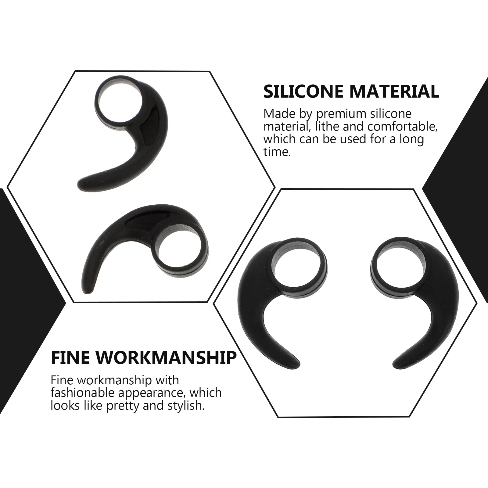 6Pcs Universal Silicone Earphone Clip Hook Ergonomic Design Non-Slip Earbud Protective Hook for Sports Commute Daily Wear