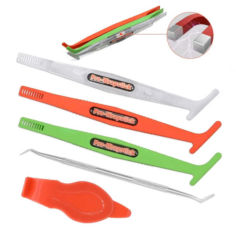 【セール中】5/3個入り ビニールラップツールキット マグネット式マイクロスティック スキージー 車体ラッピング用 フレキシブルミニコーナースキージー カーブスロット ティントツール