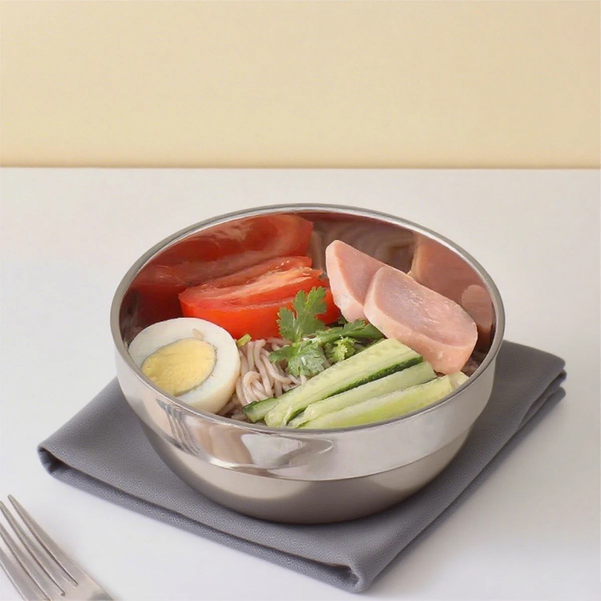 14.5cm, Stainless steel bowl, durable and stackable, suitable for mixing, pickling, containing fruit, salad, noodles