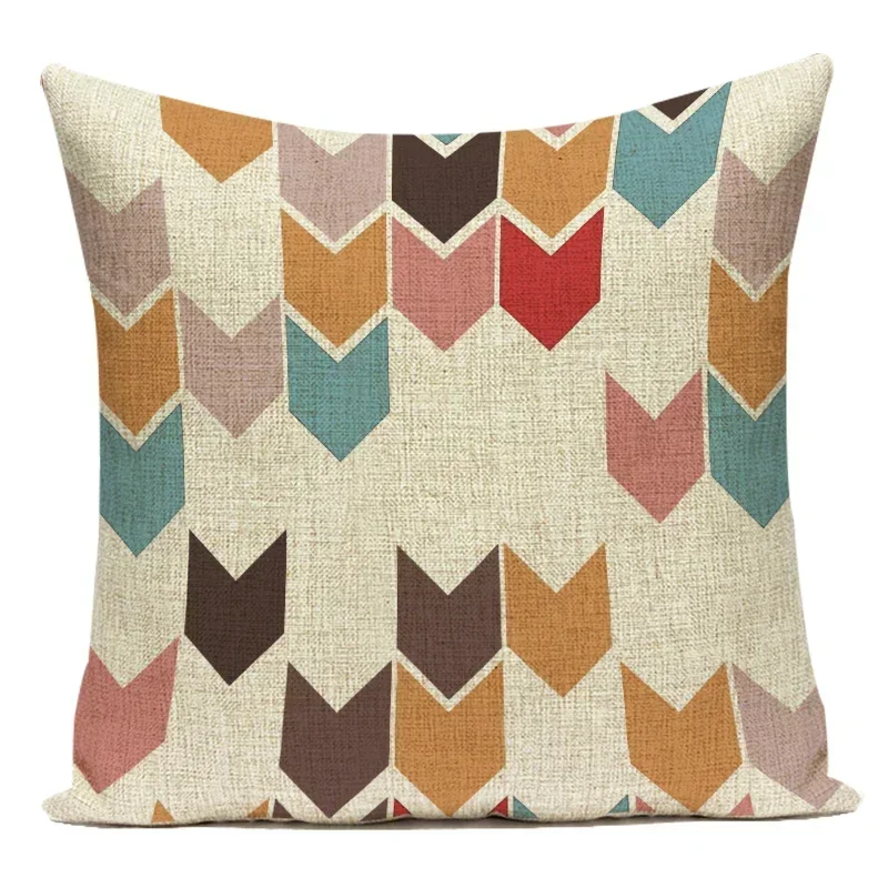 Decorative Throw Pillows Case Geometric Circle Dot Stripe Wave Waist Lumbar Pillows Cover Polyester Sofa Cushion Cover