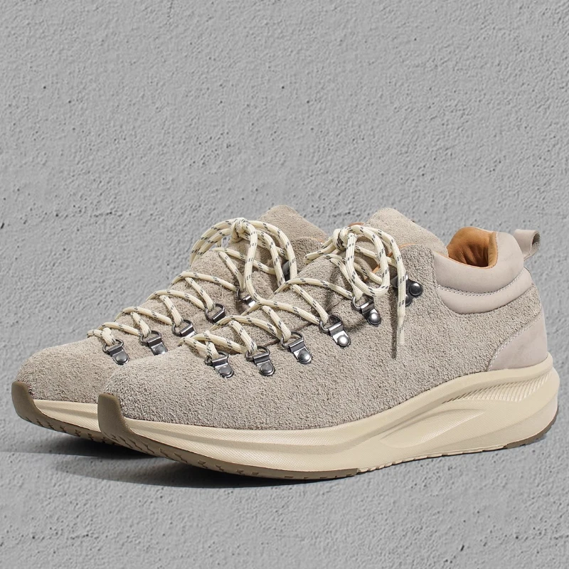 Outdoor Waterproof Cowhide Casual Shoes for Men's Genuine Leather Breathable Comfortable and Shock-absorbing Hiking Shoes Male