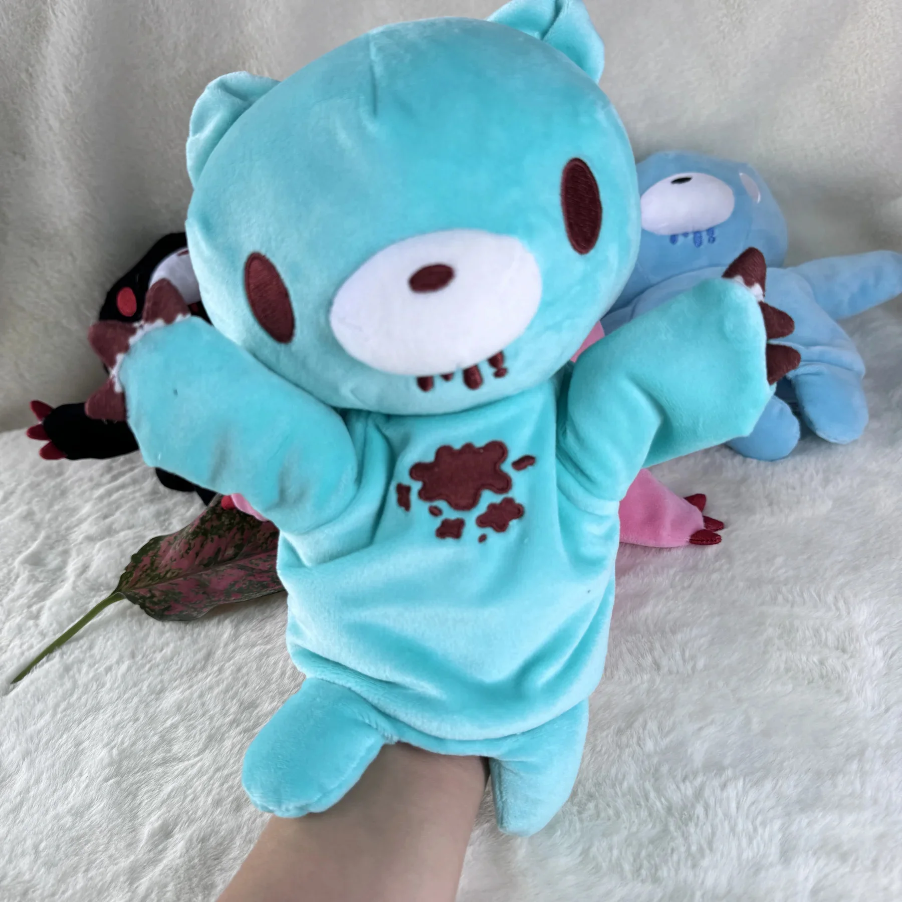 Gloomys Bear Hand Story Puppet Violented Bear Stuffed Plush Animal Toy Kawaii Dolls Bloodthirsty Cute Teddys Kids Birthday Gift