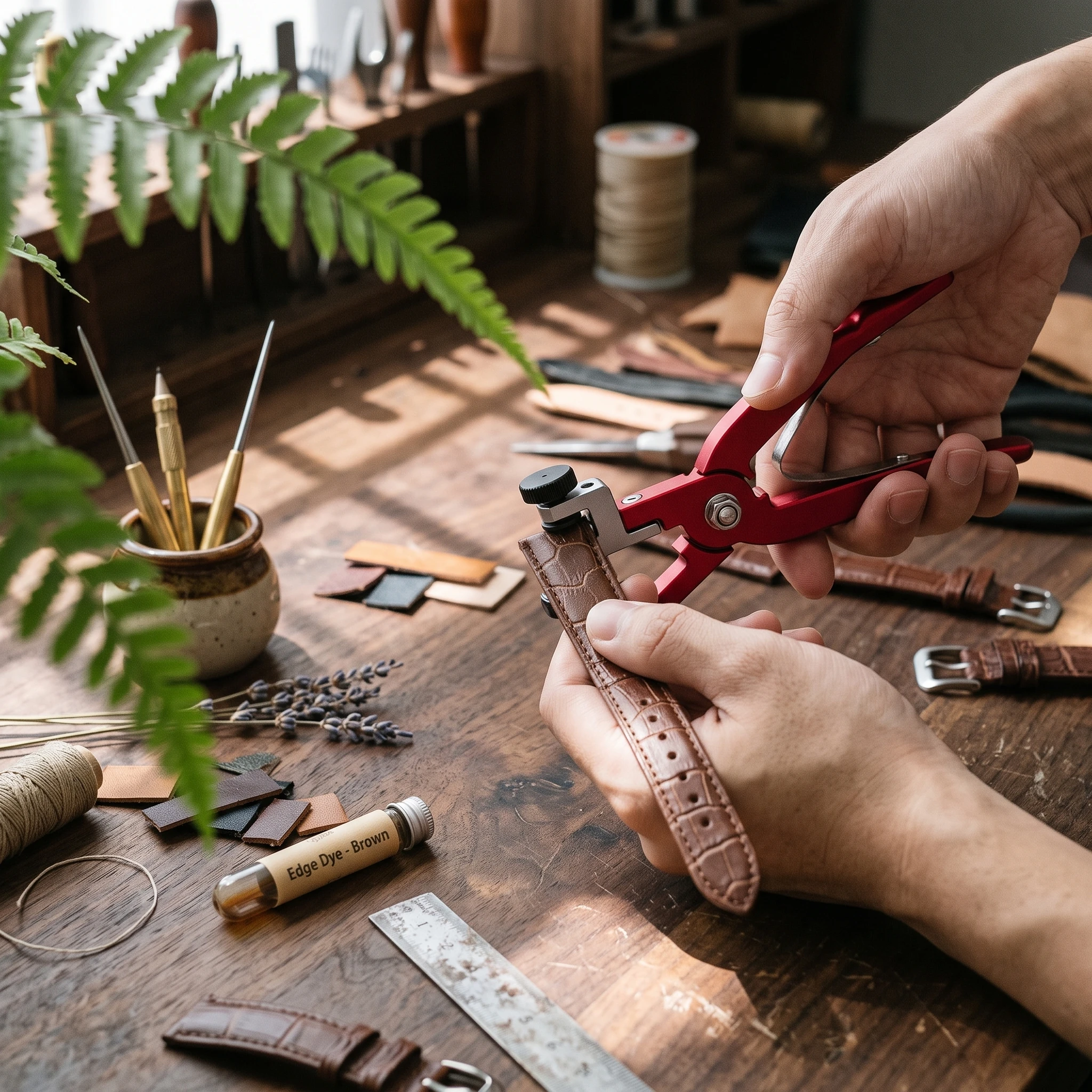 Leather Strap Plier with Adjustment Knob Ergonomic Watch Band Cutting Plier Watch Band Cutter Comfortable Grip Tool Long-Lasting