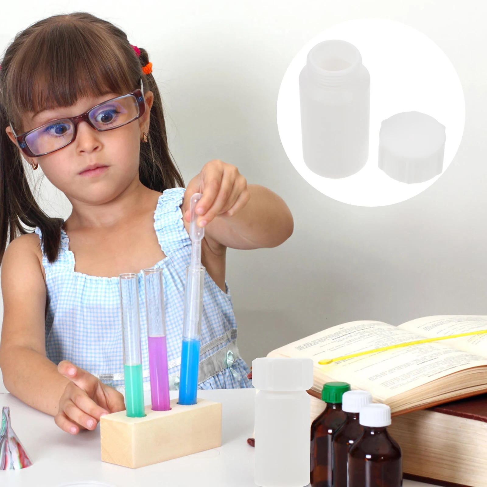 

25ml PTFE Reagent Bottle Lightweight Narrow Mouth Storage Bottle for Lab Experiments Small Chemical Container Reliable