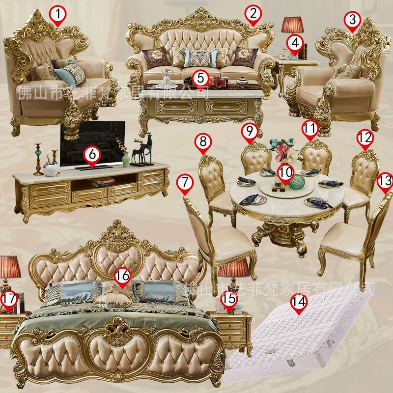 غرفة معيشة على الطراز الأوروبي مجموعة منزل كله فيلا راقية جو فاخر نماذج جديدة فاخرة أوروبية وأمريكية راقية #5