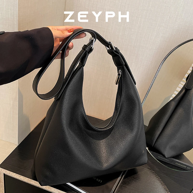 

Zeyph Simple And Versatile Dumpling Buns Solid Color Tote Bags for Women 2025 Y2K Ladies Shoulder Bag Females Retro Handbags