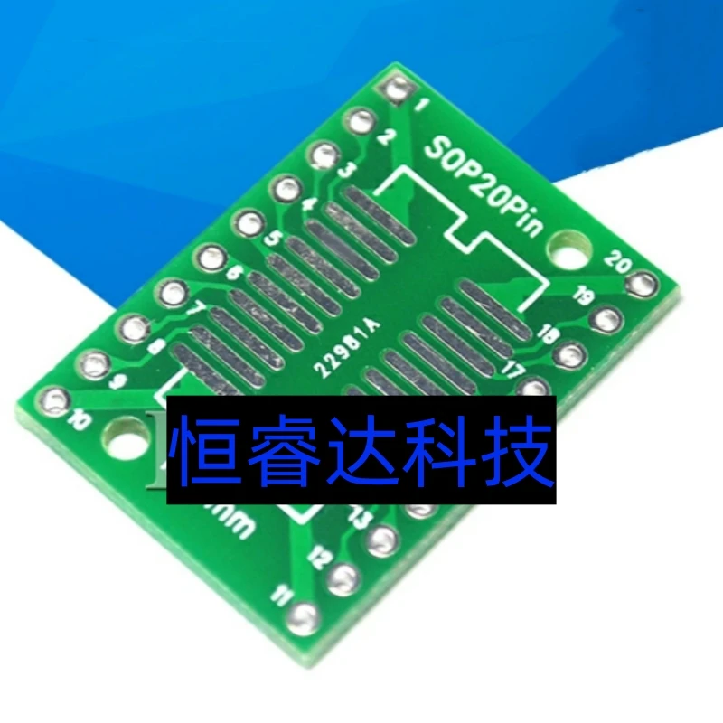 Free shipping 100pcs/lost SOP20 TSSOP20 SSOP20 To DIP20 PCB Transfer Board DIP Pin Board Pitch Adapter