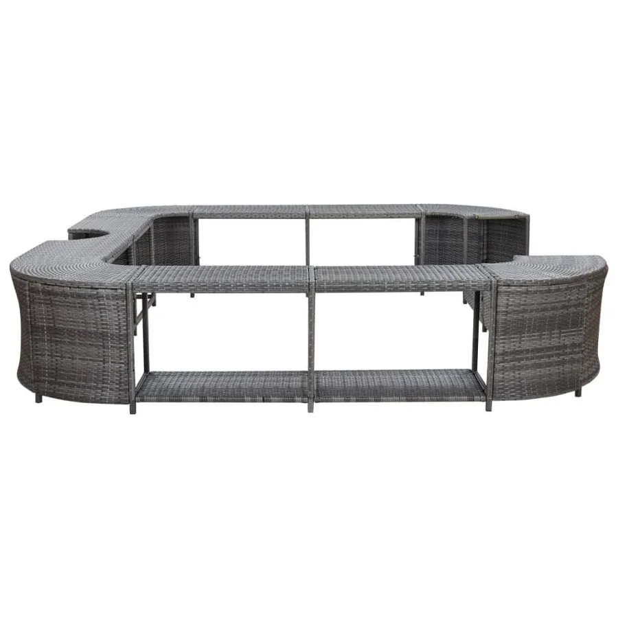 Square Spa Surround Grau 105,5x105,5 x 21,7 Poly Rattan