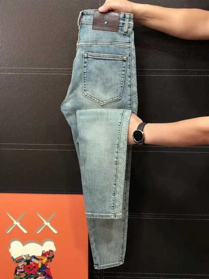 

High Quali Men's Jeans Spring Autumn New Sle Busin Casual Versatile Personali Faionable Slim Fit Stand Edition