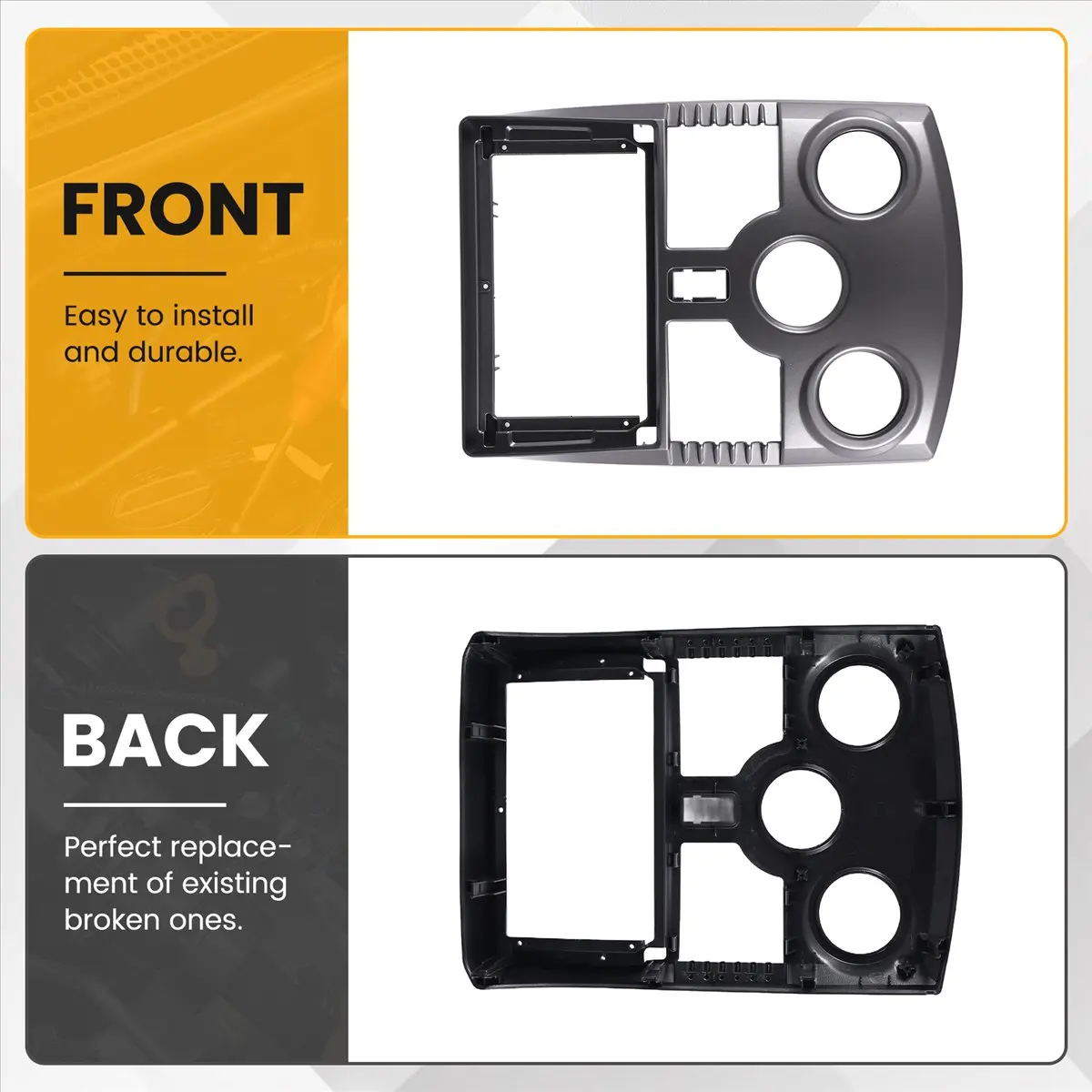 #50V Automotive Parts & Accessories,Car Radio Fascia for Toyota Rush/ Daihatsu Terios DVD Stereo Frame (Grey) view 4