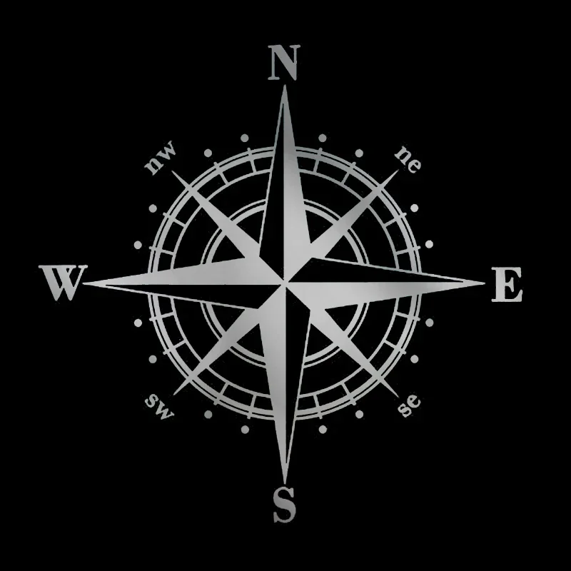 15cm Compass Sticker for Car Stickers Cover Scratches Sunscreen and Waterproof Products Decals Stylish, Personality, Cute, PVC