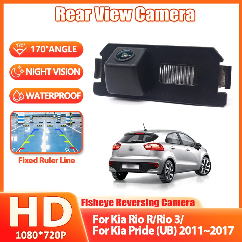 CCD HD waterproof Fisheye Rear View Camera For Kia Rio R Rio 3 Kia Pride (UB) 2011~2017 hatchback Car Reverse Parking Backup