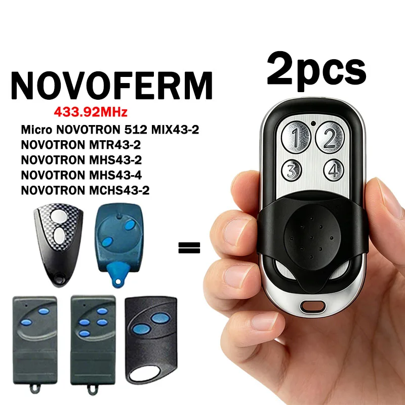 For NOVOFERM Micro NOVOTRON 512 MIX43-2 MTR43-2 MHS43-2 MHS43-4 MCHS43-2 433.92MHz Garage Door Remote Control Key Gate Opener