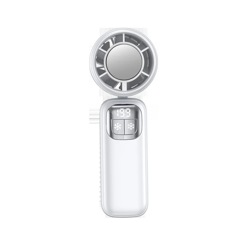 Lenovo Neuer Hochgeschwindigkeits-Kühlventilator, Mini-Handventilator mit USB, Digitalanzeige, Faltbar, Leistungsstarker Turbo-Ventilator für Büro und Outdoor