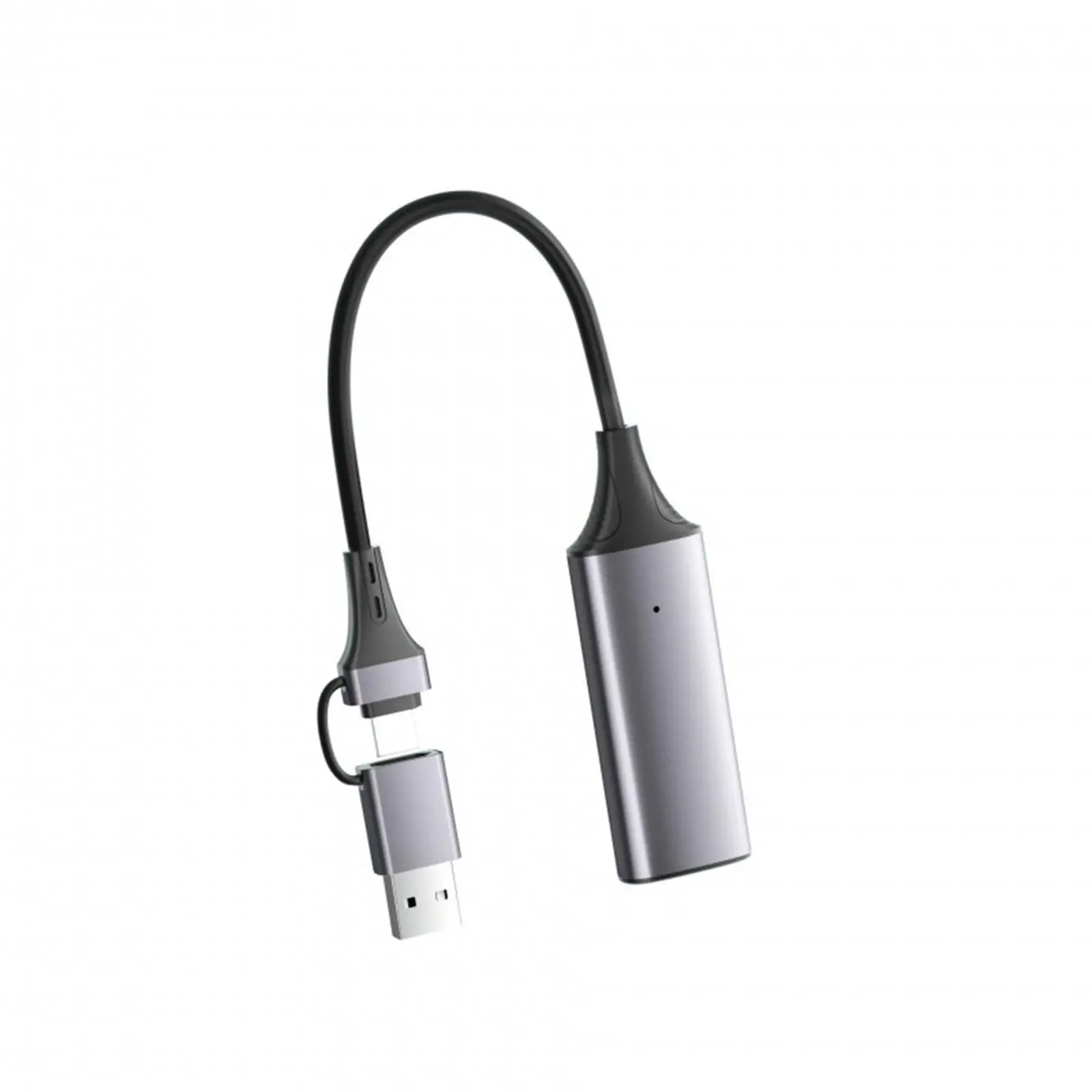 Card Video Grabber Adapter Compact 1080P ,Aluminum Alloy 4K 2 in 1 USB Type C for Game Recording Meeting