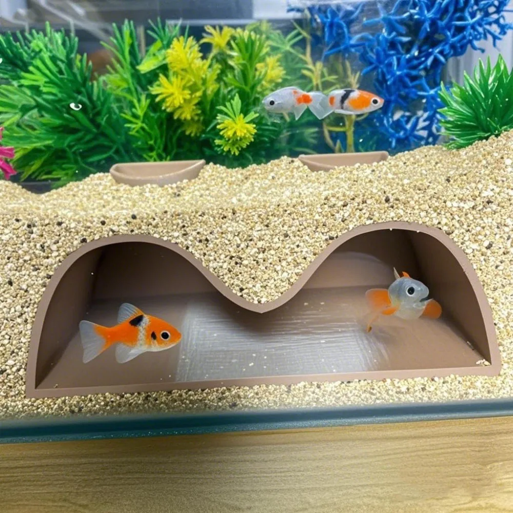 Double Opening Aquarium Cave Hideout- ABS Resin Fish Tank Decor for Corydoras & Kuhli Loaches, Natural Shelter Habitat - Image 4