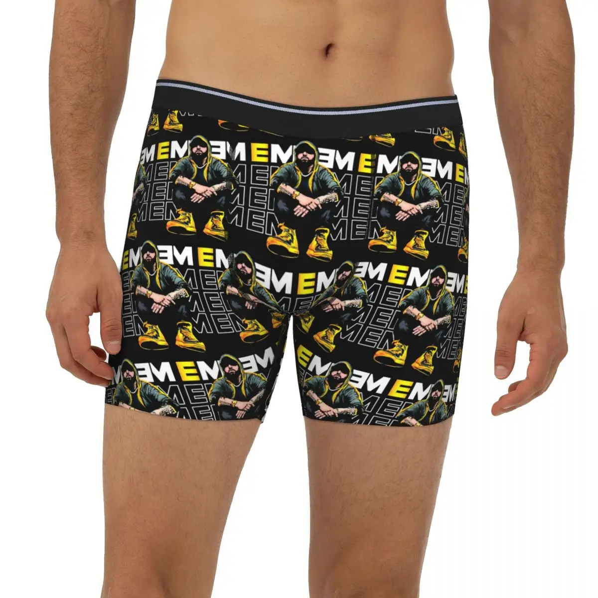 

Eminem 1 Long Boxer Underpants Short Men's Panties Ventilate Underwear for Homme Man Boyfriend Gift