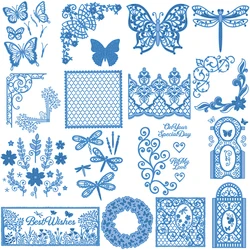 Flourish Dragonfly Butterfly Metal Cutting Dies Vitality Flowers Die Cut For DIY Scrarpbooking Paper Cards Making Mould New 2023
