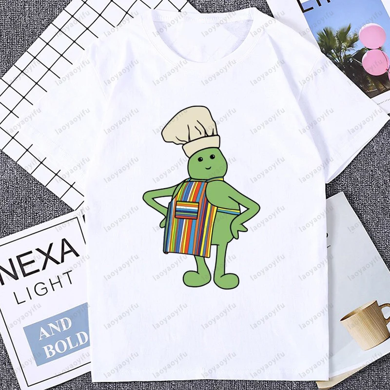 Cute Funny Reality Show Fun Tiny Chef Meme Graphic T-Shirt Casual Fashion Loose Harajuku Man Streetwear Breathe Comfort Tshirt