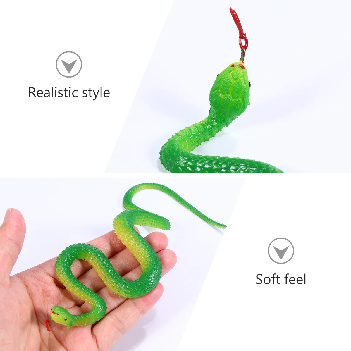 Children's Toys Fake Snake Trick (little Green Snake) Simulation Haunted House Prop Prank Spoof Rubber Props Artificial