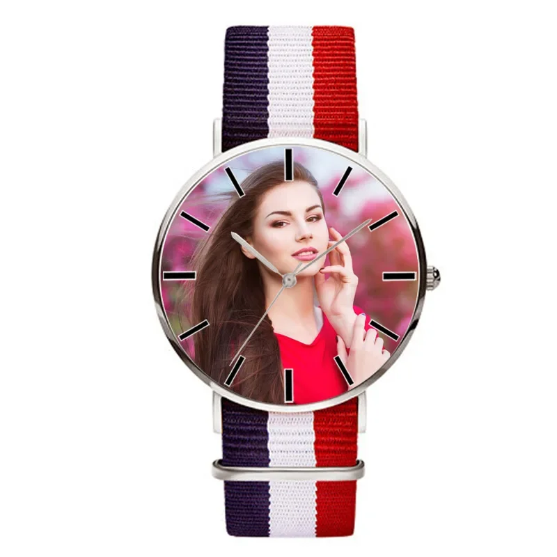 Zegarek z własnym zdjęciem DIY dla miłośników zegarków, modny design, zegarek na rękę z nadrukiem Twojego zdjęcia, zegarki na zamówienie, prezent na Boże Narodzenie