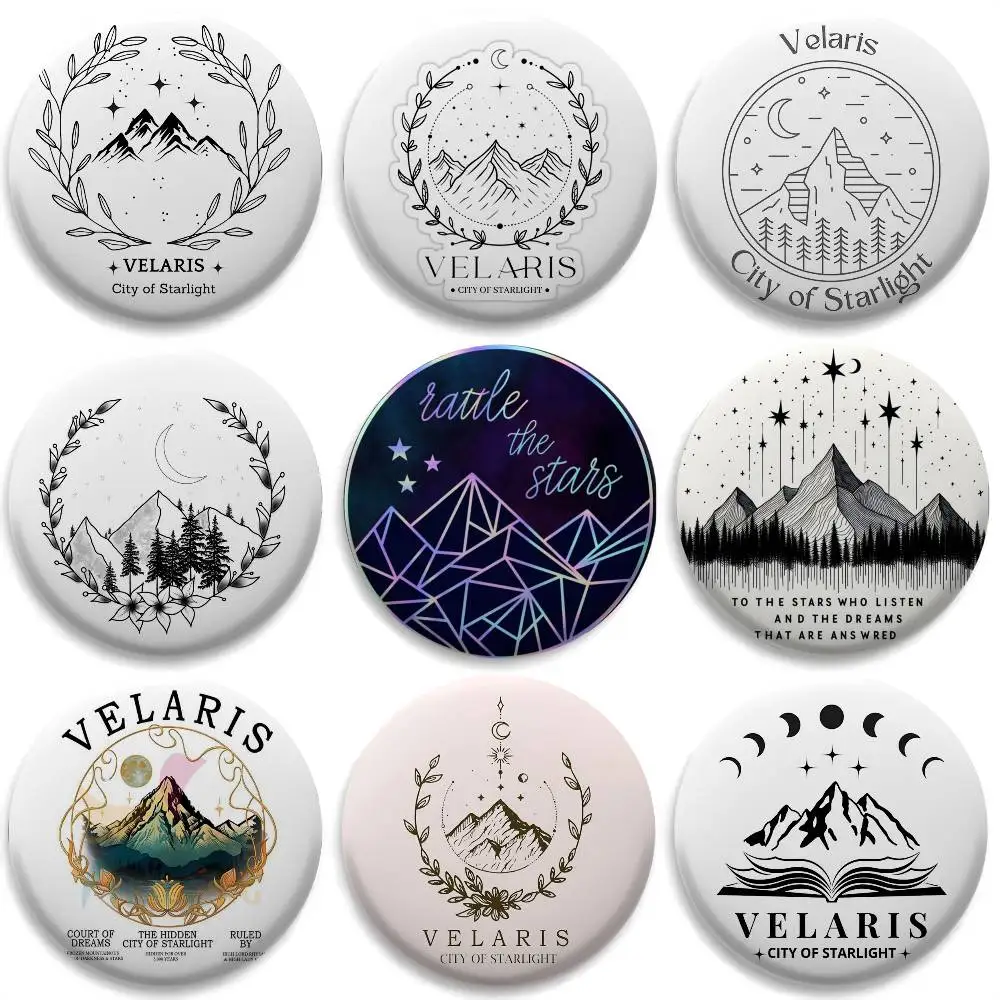 

A-ACOTAR Velaris Pattern Badges Round Exquisite Badge Brooches Creative Pins For Clothes Hat Backpack Gift Accessories