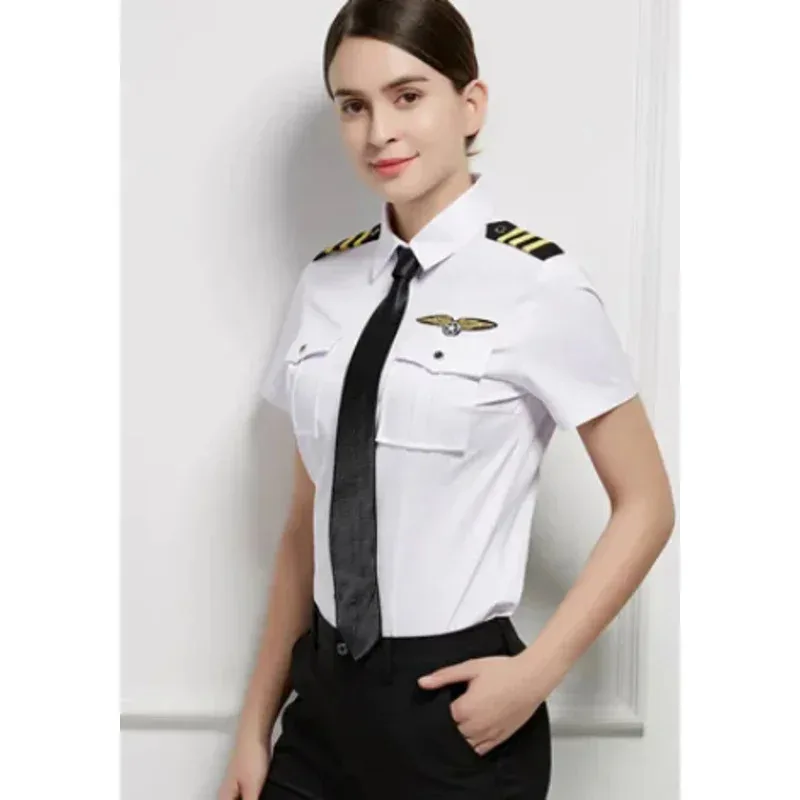 ♥ 2025 New Plane Captain Uniform Air Pilot Force Flight Suit KTV Halloween Cosply Dress Up ★☆ly99