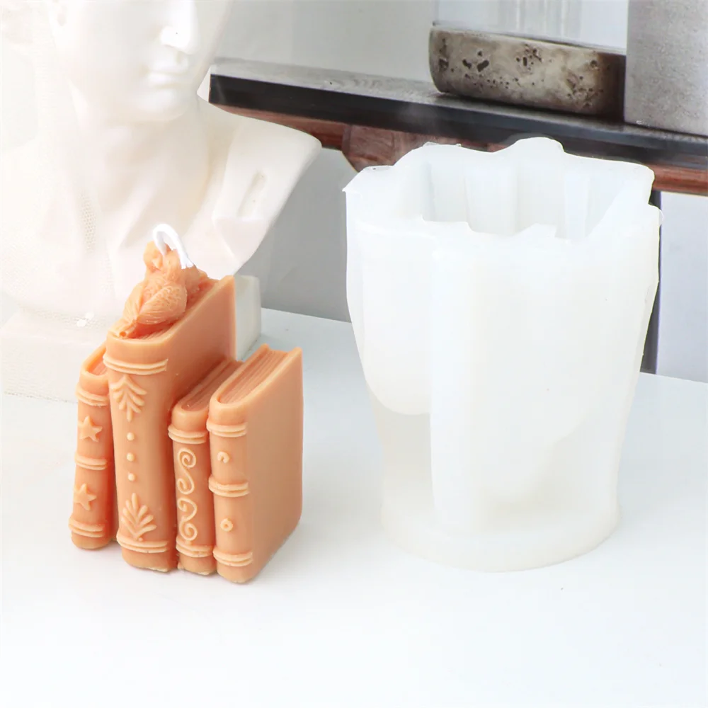 3D-boek siliconen kaars schimmel literaire stijl gips epoxyhars gietvorm boekenplank ornament studie decors maken van benodigdheden