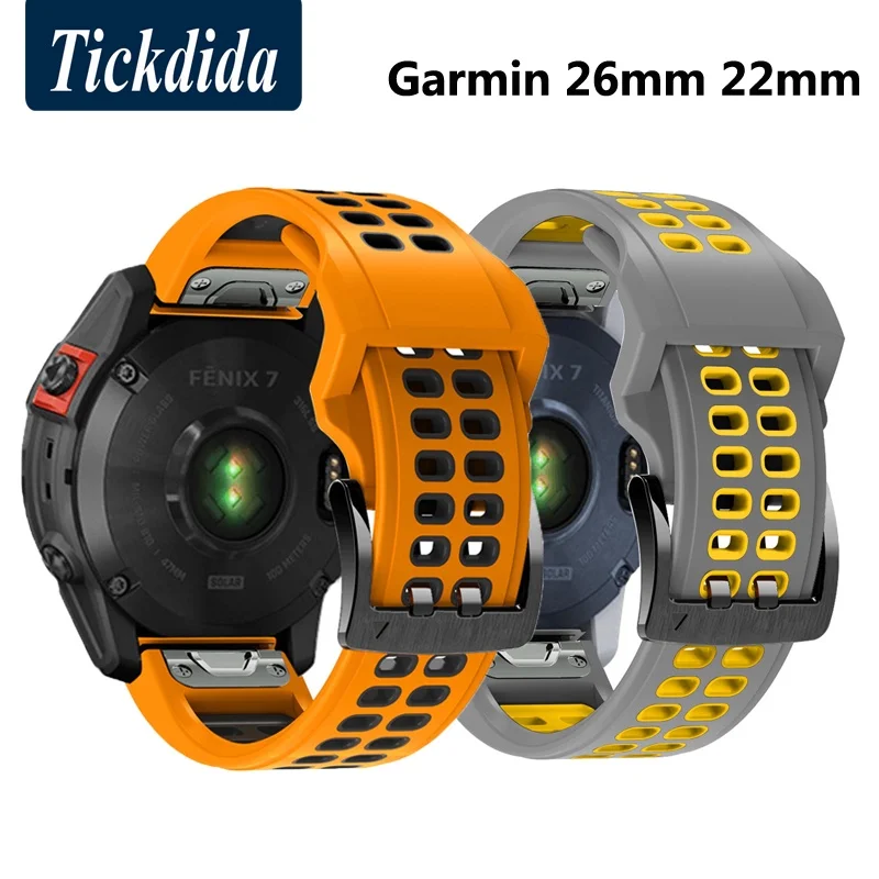 

Garmin Quick Release Strap for Fenix 7 7X Fenix 6X 6 Fenix 5X 5 Honeycomb Two-Tone Silicone Strap