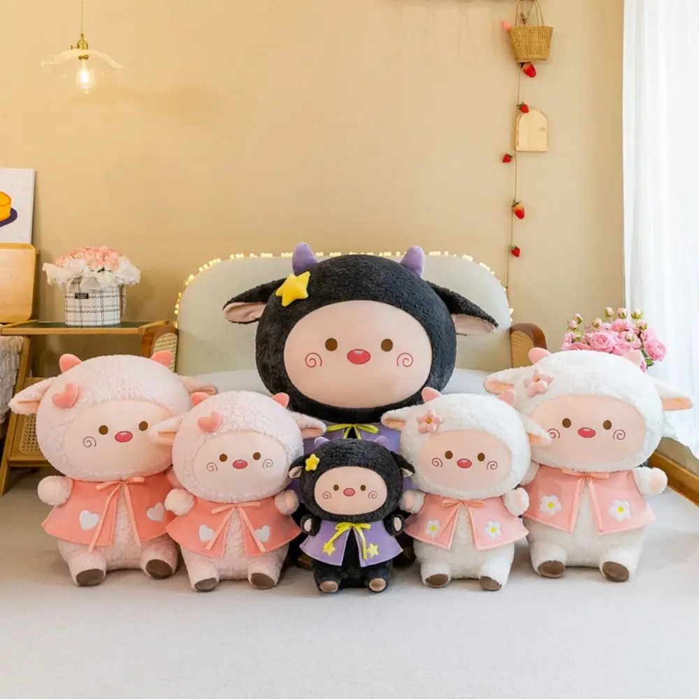 

Stuffed Soft Alpaca Plush Toys Cartoon Flower Plush Llama Dolls Fluffy Cute Stuffed Animal Pillow Room Decor