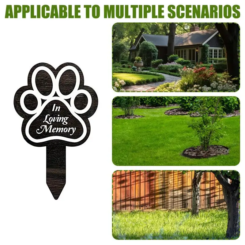 1Pc Dog Claw Shaped Pet Memorial Graves Markers Dog Cemetery Garden Stake Memorial Yard Decorations Pet Loss Outdoor Plaques