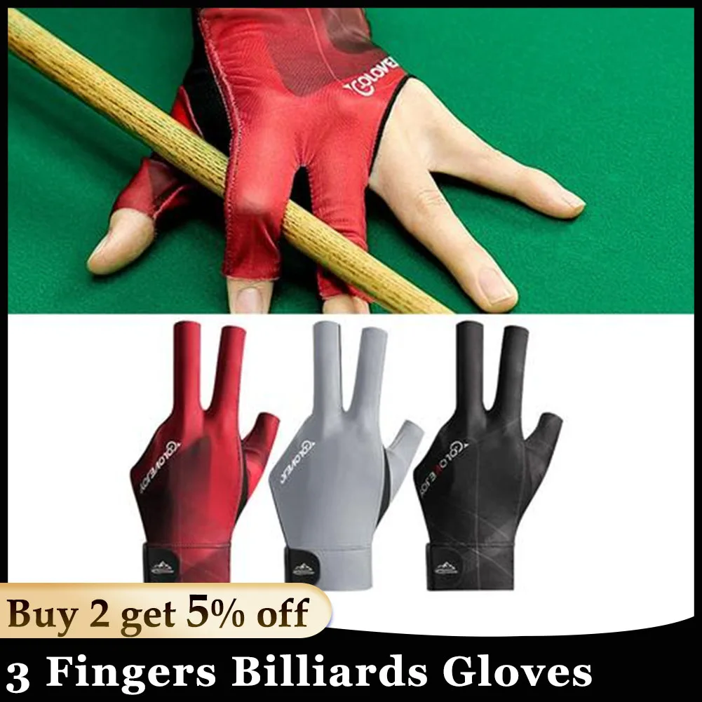 Professional Billiard Three Finger Gloves Elasticity Billiards Gloves Light Billiard Amateur Training Gloves Accessories