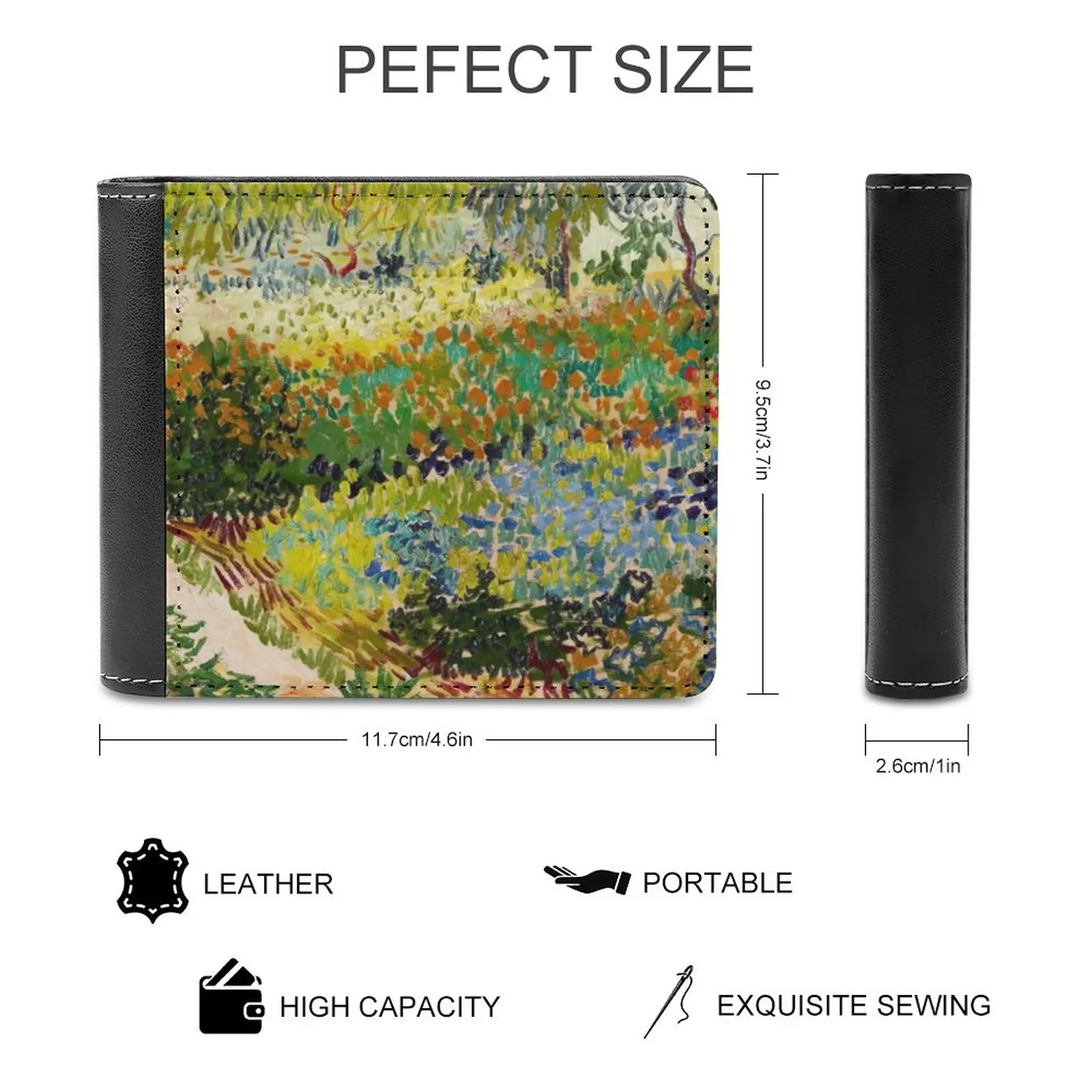Arles의 빈센트 반 고흐 정원 1888 새로운 남성 지갑 Pu 가죽 남성 지갑 고품질 남성 지갑 빈센트 반 고흐 반 고흐
