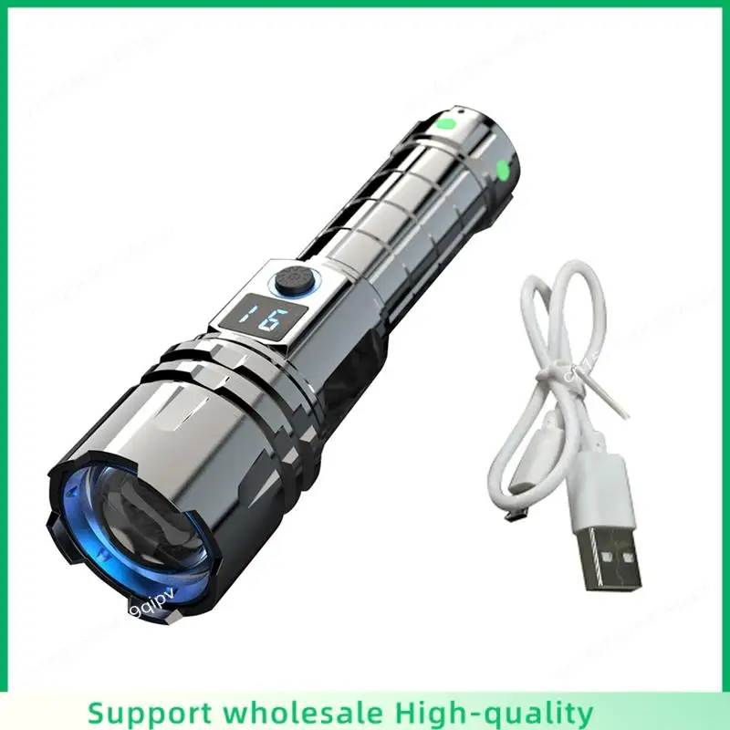 ABSF Mountain Adventure Emergency Flashlight Multi-Functional Hand Held Torch Rechargeable Ultra-Long Battery Life Flashlight Du