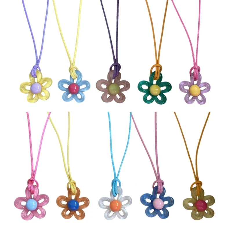 Floral Necklace Adjustable Strap Hollow Flower Charm Clavicle Chain Flower Chocker Necklace Jewelry