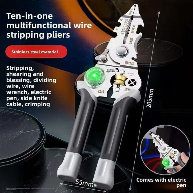 Descascador de fios de gerenciamento de cabos ABZV com descascador de fio de medição de eletricidade para puxar fios